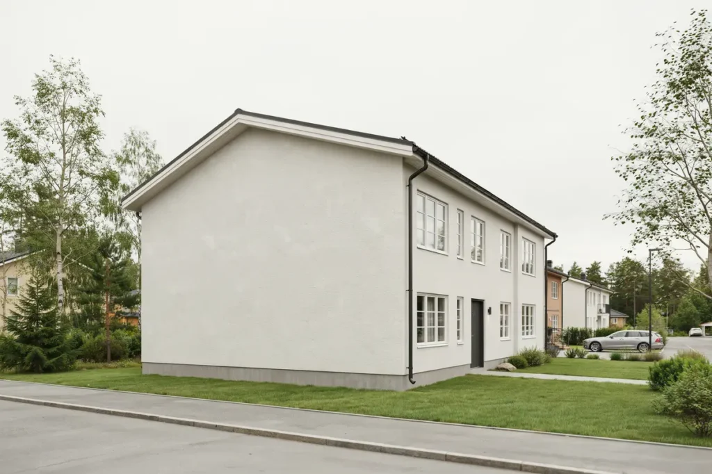 renovering av spritputsfasad p villa i h sselby g rd h sselby